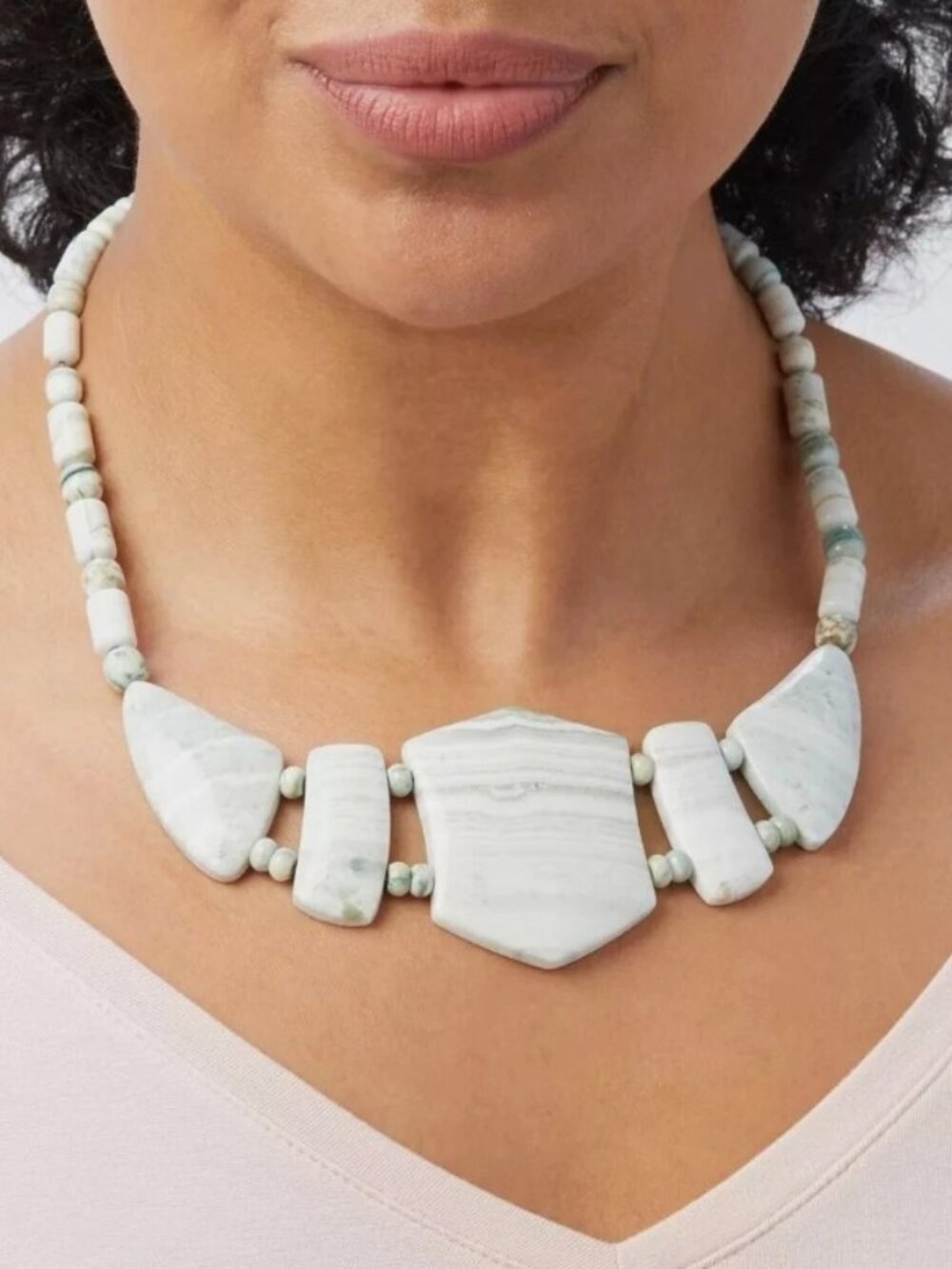 Jay King  18" Banded Quartzite Necklace - Multicolor - Sterling Silver. NWT